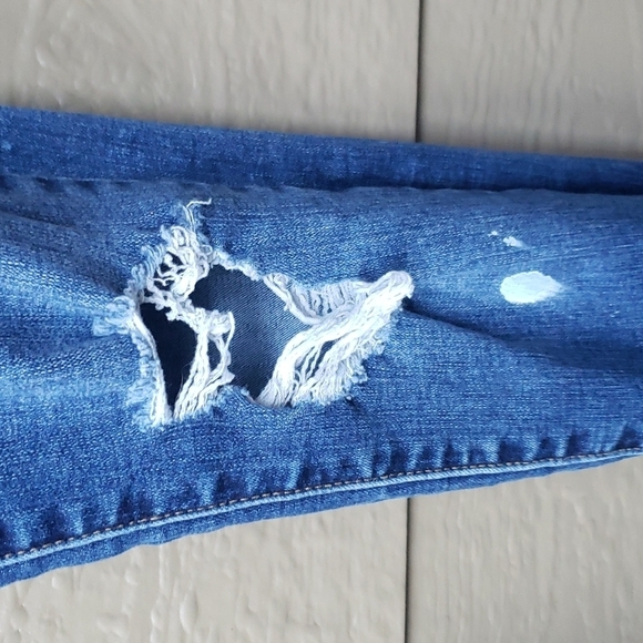 PacSun Dark Blue Distressed High Waisted Jeggings 24 - Picture 7 of 13